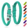 Ultra Soft Rolled Leather Dog Collar, Soft Padded Dog Collars for Small Medium Dogs, Male and Female Dog Collar