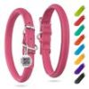 Ultra Soft Rolled Leather Dog Collar, Soft Padded Dog Collars for Small Medium Dogs, Male and Female Dog Collar