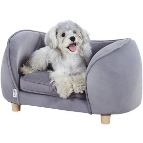 Plush Dog Sofa Bed (Choices: Gray - S)