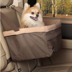 Elevated Dog Car Seat (Color: brown, size: M)
