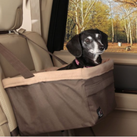 Elevated Dog Car Seat (Color: brown, size: L)