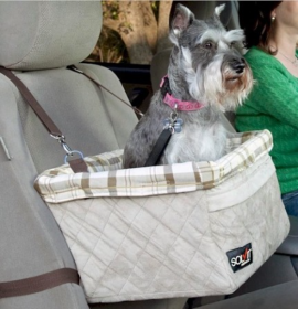 Elevated Dog Car Seat (Color: gray, size: L)