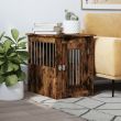 Dog Crate Furniture - Engineered Wood (Color: Smoked Oak, size: 17.7"x24.4"x23.2")