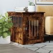 Dog Crate Furniture - Engineered Wood (Color: Smoked Oak, size: 21.7"x29.5"x25.6")