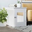 Dog Crate Furniture - Engineered Wood (Color: WHITE, size: 21.7"x29.5"x25.6")