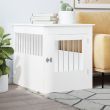 Dog Crate Furniture - Engineered Wood (Color: WHITE, size: 25.4"x31.5"x28")
