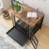Wooden Dog Crate Furniture with 2 Sliding Doors and Removable Tray
