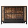 Wooden Dog Crate Furniture with 2 Sliding Doors and Removable Tray