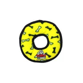Tuffy Ring Dog Toy (Color: Yellow & Bones- S)
