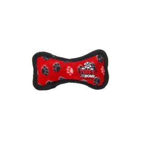 Tuffy Bone Dog Toy (Color: Red-Paw - S)
