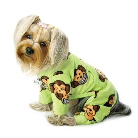 *Silly Monkey* Fleece Turtleneck Pajamas (Color: LIME, size: S)