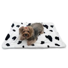 Double-layer Fleece Dog Blanket (Color: Plush Cow -White -L)