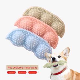 Dog Pea Nibbling Teeth Grinding Toy Eco-friendly TPR Pea Grinding Stick Puzzle Training dog toy (Color: BLUE)