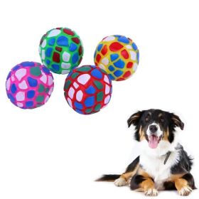 Dog Chew Toy Natural Rubber Puzzle Ball Dog Geometric Safety Toys Ball for Small Medium Large Dogs Playing Pet Training Supplies (Color: RED)