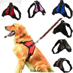 Dog Chest Harness Explosion-Proof Traction Rope For Medium and Large Dog Cat Lash Nylon Material Golden Retriever Pet Supplies (Color: BLUE, size: S for 5-12kg)