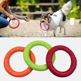 EVA Pet Flying Discs Dog Interactive Toy Training Ring Puller Bite-Resistant Wear-Resistant Outdoor Dog Trainer Pet Supplies (Color: RED)