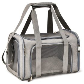 Carrier for Cat Pet Soft Transport Bag Foldable Dog Backpack 4 Open Doors Cat Ventilate Travel Bag Pet Supplies (Color: BLUE, size: 45x28x28(cm))