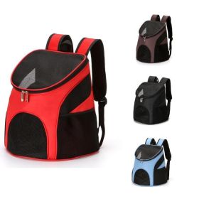 Portable Foldable Mesh Pet Carrier Dog Backpack Breathable Bag Dog Cat Large Capacity Outdoor Travel Carrier Double Shoulder Bag (Color: BLUE, size: 30cmx24cmx33cm)