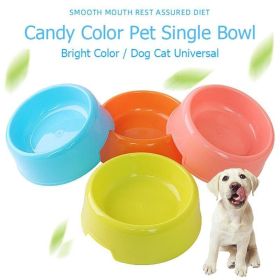 1Pc High Quality Solid Color Pet Bowls Candy-Colored Lightweight Plastic Single Bowl Small Dog Cat Pet Bowl Pet Feeding Supplies (Color: BLUE, size: S)
