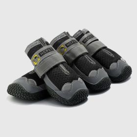 Waterproof Booties, Non-Skid Breathable Socks Paw Protectors with 3m Reflective (Color: Black, size: M)
