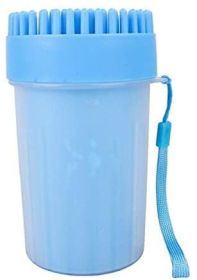 Pet Portable Paw Cleaner Dog Paw Washer Cup Paw Cleaner for Cats and Small / Medium / Large Dogs (Color: BLUE, size: SMALL)