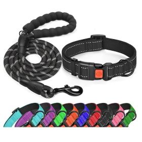 cNo Pull Dog Harness; Adjustable Nylon Dog Vest & Leashes For Walking Training; Pet Supplies (Color: Black, size: L)