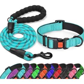 cNo Pull Dog Harness; Adjustable Nylon Dog Vest & Leashes For Walking Training; Pet Supplies (Color: Lake Blue, size: S)