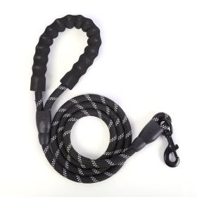 Strong Nylon Braided Dog Leash; Pet Training Running Rope; Pet Supplies Pet Leash (Color: Black, size: L)