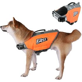 Dog Life Jacket; Reflective Dog Safety Vest Adjustable Pet Life Preserver with Strong Buoyancy and Durable Rescue Handle for Swimming; Surfing; Boatin (size: Large)