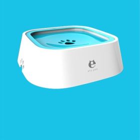 1.5L Cat Dog Water Bowl Carried Floating Bowl Anti-Overflow Slow Water Feeder Dispenser Pet Fountain ABS&PP Dog Supplies (Color: BLUE)