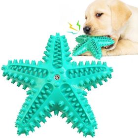 Dog Toys For Large Dogs Tooth Cleaning Chew Funny Interactive Training Starfish Toy Accessories Squeaky Toys TPR Toys (Color: BLUE)