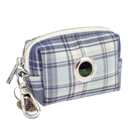 Waste Bag Holder - Neoprene or Denim Material (Color: Blue Plaid)