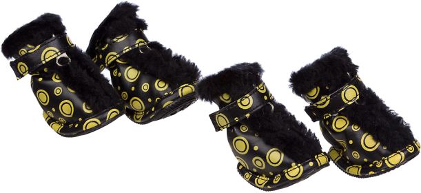 Fashion Plush Premium Fur-Comfort Pvc Waterproof Supportive Pet Shoes (size: Large)