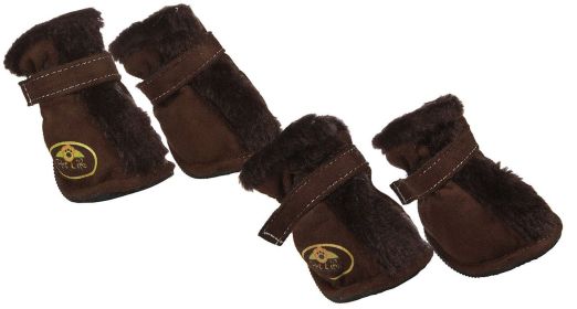 Fashion Plush Premium Fur-Comfort Suede Supportive Pet Shoes (size: SMALL)