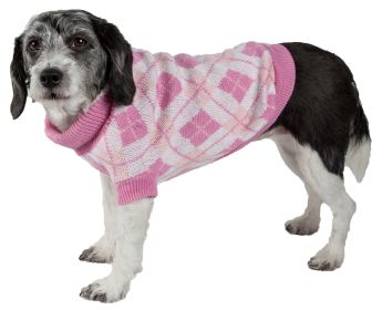 Argyle Style Ribbed Fashion Pet Sweater (size: Medium)