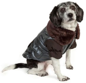 Ultra Fur 'Track-Collared' Metallic Pet Jacket (size: Medium)