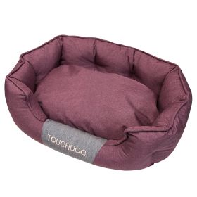 Touchdog 'Concept-Bark' Water-Resistant Premium Oval Dog Bed (Color: pink, size: Medium)