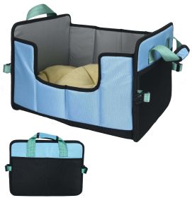 Pet Life 'Travel-Nest' Folding Travel Cat and Dog Bed (Color: BLUE, size: Large)