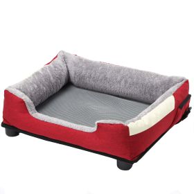 Pet Life "Dream Smart" Electronic Heating and Cooling Smart Pet Bed (Color: Burgundy Red, size: Large)