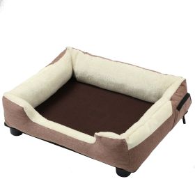 Pet Life "Dream Smart" Electronic Heating and Cooling Smart Pet Bed (Color: Mocha Brown, size: Large)