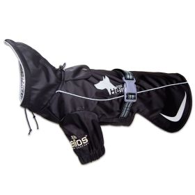 Dog Helios 'Ice-Breaker' Extendable Hooded Dog Coat w/ Heat Reflective Tech (Color: Black, size: Large)