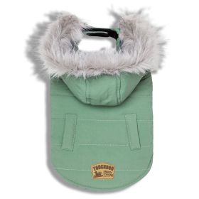 Touchdog 'Eskimo-Swag' Duck-Down Parka Dog Coat (Color: Mint Green, size: Medium)
