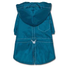 Touchdog Split-Vent Designer Waterproof Dog Raincoat (Color: BLUE, size: X-Large)