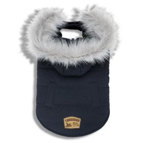 Touchdog 'Eskimo-Swag' Duck-Down Parka Dog Coat (Color: Navy, size: SMALL)