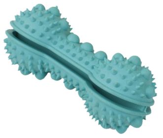 Pet Life 'Denta-Bone' TPR Treat Dispensing and Dental Cleaning Durable Dog Toy (Color: BLUE)