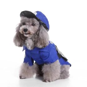 Pet Life 'Pawlice Pawtrol' Police Pet Dog Costume Uniform (Color: BLUE, size: X-Small)