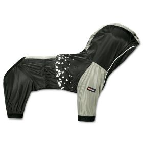 Dog Helios 'Vortex' Full Bodied Waterproof Windbreaker Dog Jacket (Color: Black, size: Large)