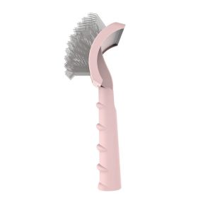 Pet Dog Brush Comb Shedding Hair Remove Needle Cat Brush Combs Massage Grooming Tool Dog Cat Pet Cleaning Supplies Accessories (Color: pink)