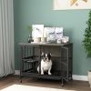 Modern Double-Door Kennel Dog Crate/House Furniture with Lift Panel & Removable Tray – For Dogs Up to 60 lbs
