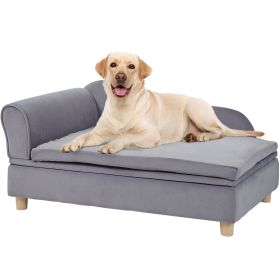 VEVOR Pet Sofa, Dog Couch for Large-Sized Dogs and Cats, Soft Velvety Dog Sofa Bed, 110 lbs Loading Cat Sofa (Color: gray)